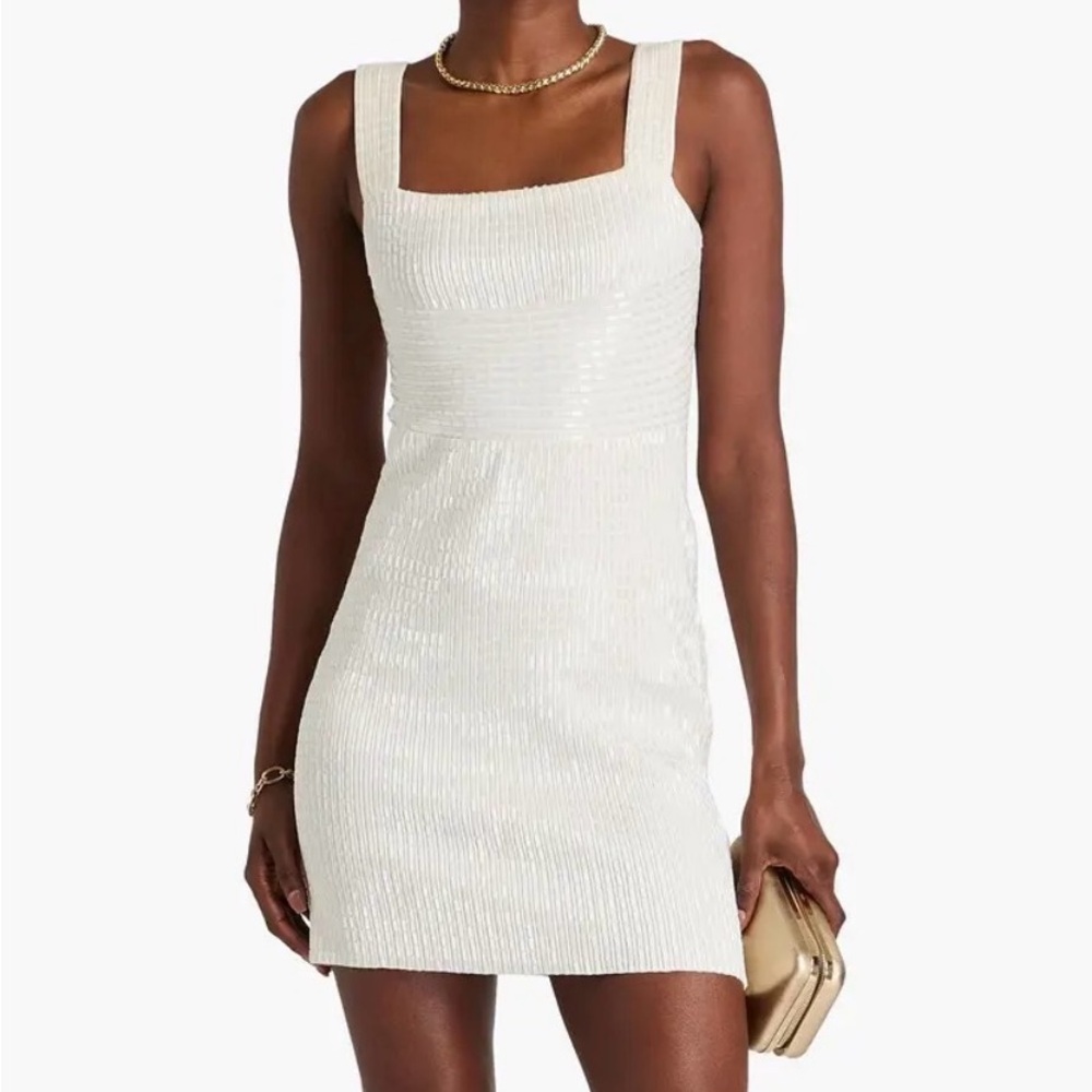 Jonathan Simkhai White Textured Mini Dress